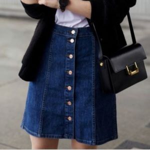 J CREW Denim Button-Up A-line Mini Skirt 31